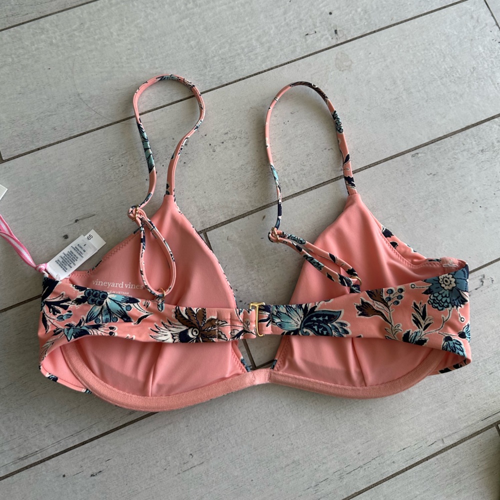 Vineyard Vines Pink Patterned Bikini Top - image 4